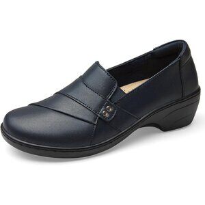 Kordal Women's Navy Slip-Ons Lightweight Leather Stylish Casual Loafers Shoes